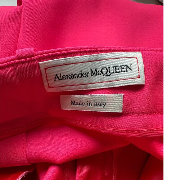 Alexander McQueen Coral Pink Pleated Trousers Women size 10 - Picture 8 of 14